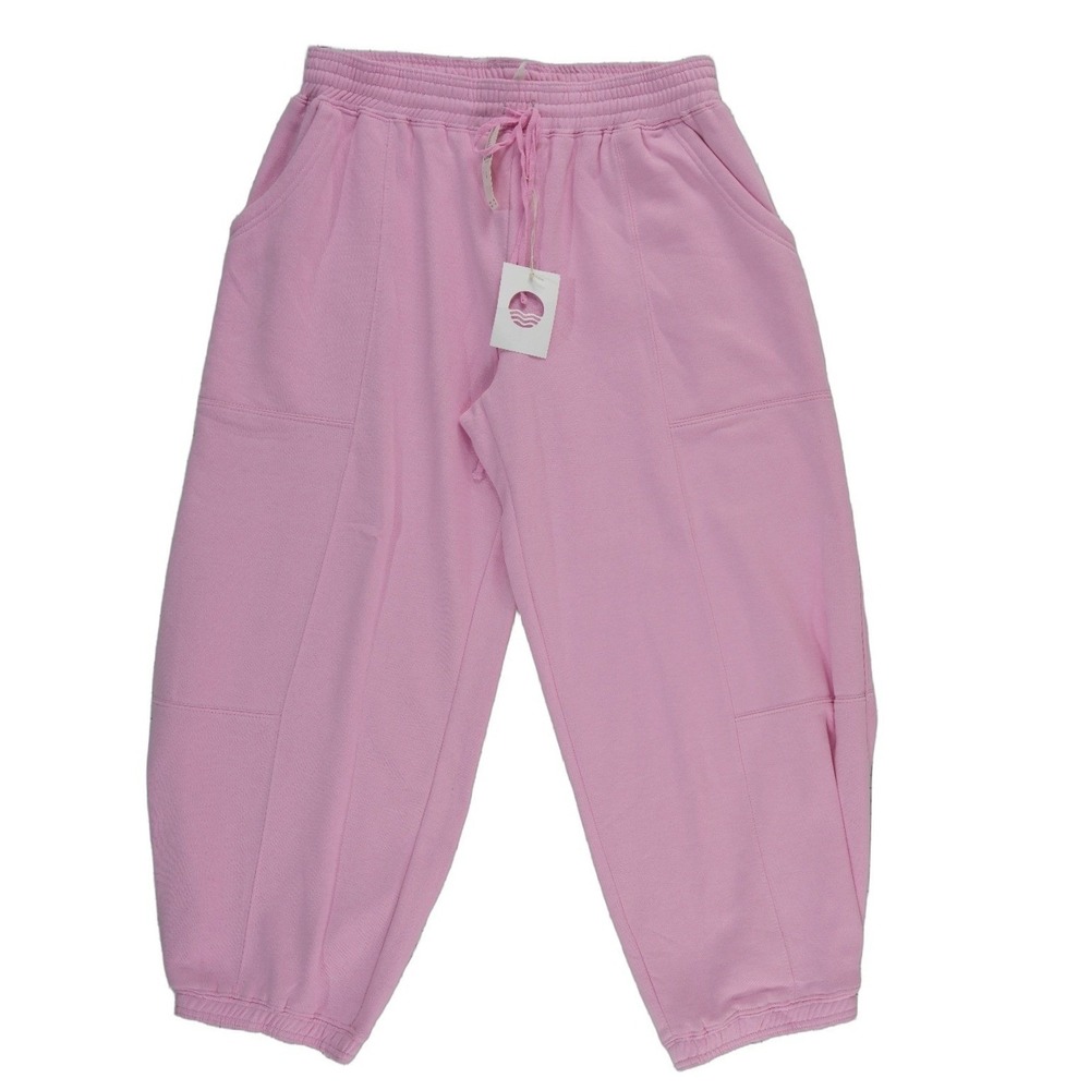 NWT Anthropologie Daily Practice Women's Size Medium Pink Barrel Leg Sweatpants